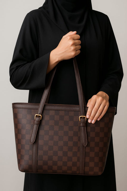 Large Faux Leather Tote Bag for Women