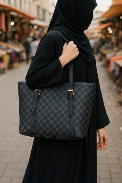 Large Faux Leather Tote Bag for Women