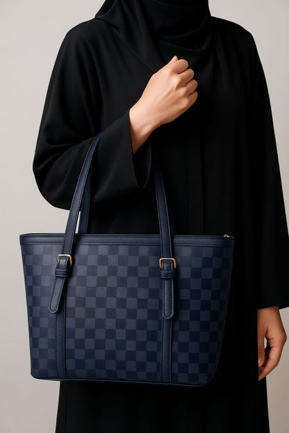 Large Faux Leather Tote Bag for Women