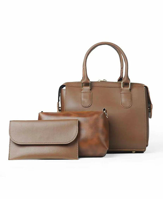 Olive 3-Piece Faux Leather Handbag Set for Women