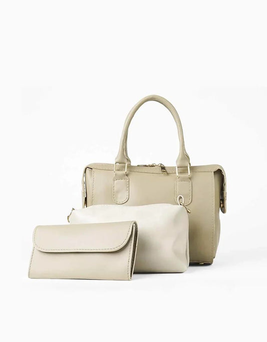 Olive 3-Piece Faux Leather Handbag Set for Women