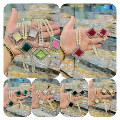 Elegant pearl Locket Set