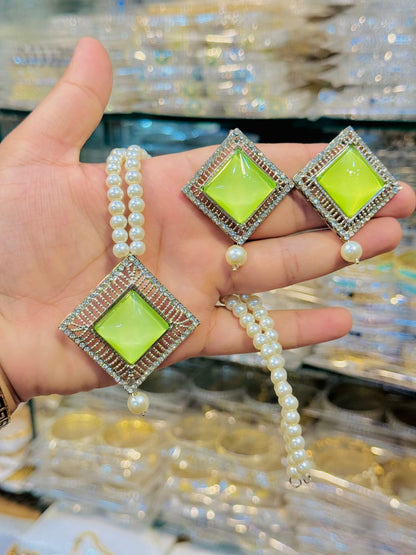 Elegant pearl Locket Set