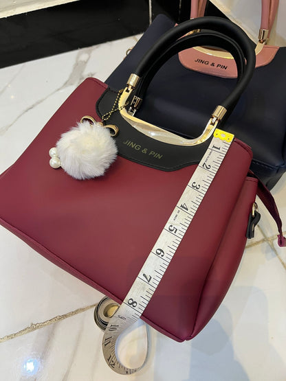 Jing & Pin 2PCS Synthetic Leather Handbag