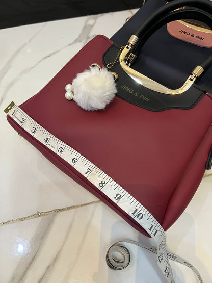 Jing & Pin 2PCS Synthetic Leather Handbag