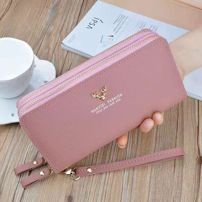 Stylish & High-Quality Ladies Wallet  | Double Zipper | Mobile & Cardholder