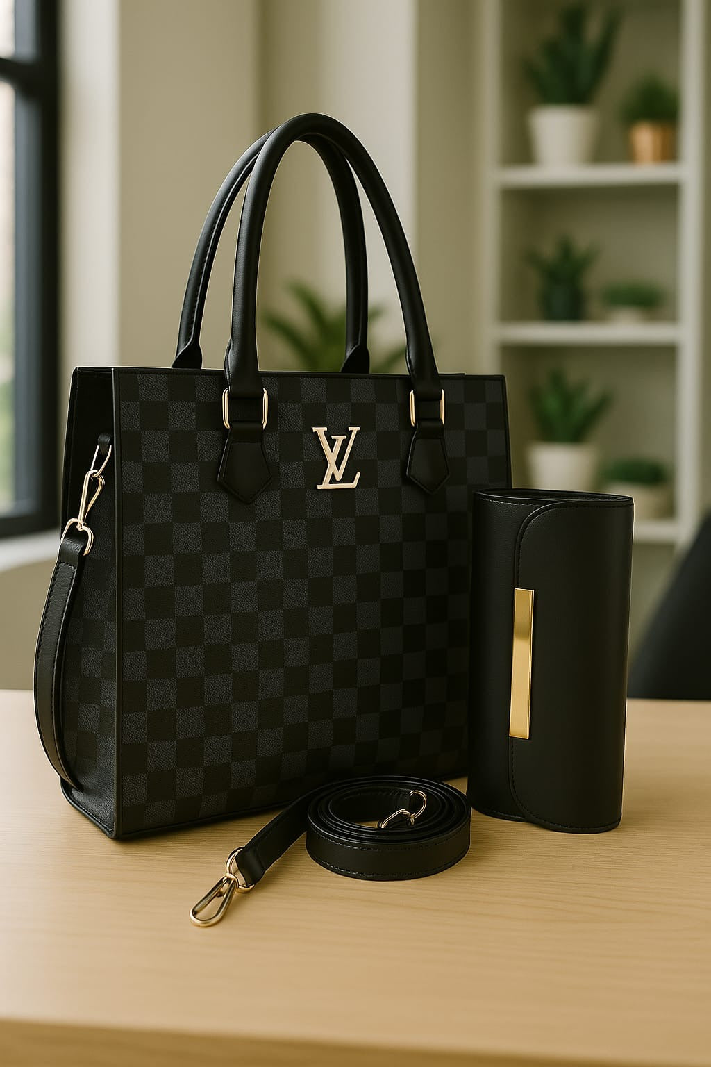 Lavish 2 Pc Set – Premium Quality Ladies Handbag & Pouch Combo