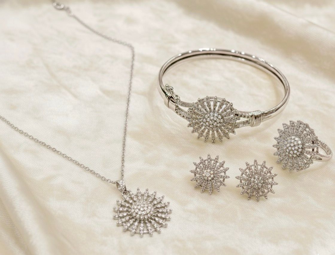 China Made Jewelry Combo Set | Bracelet, Pendant, Earrings & Ring |