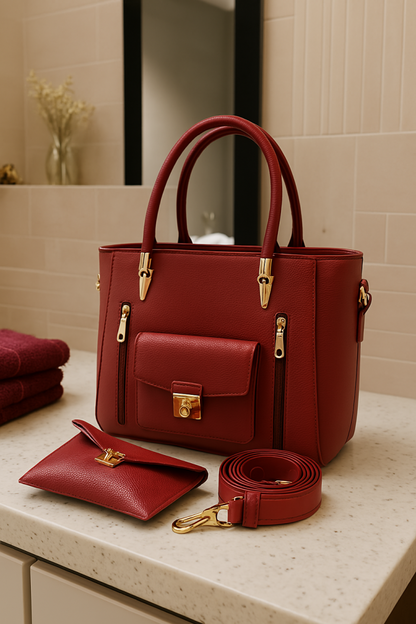 Premium Double Zipper Handbag