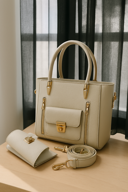 Premium Double Zipper Handbag