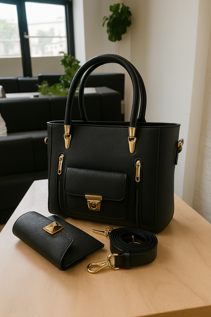 Premium Double Zipper Handbag