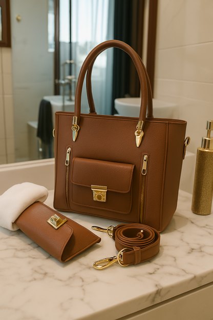 Premium Double Zipper Handbag