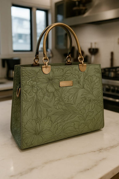 self-Printed Leather Handbag for Women