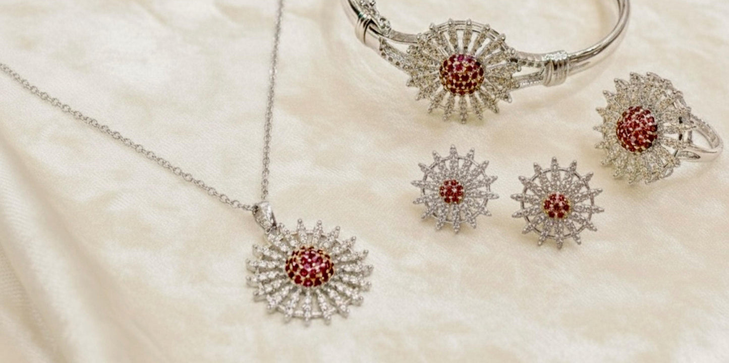 China Made Jewelry Combo Set | Bracelet, Pendant, Earrings & Ring |